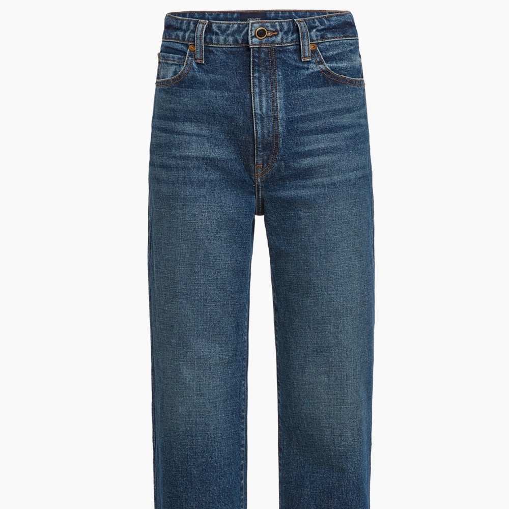 KHAITE Medium Blue Straight-Leg Jeans